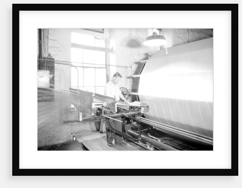 Paterson, New Jersey - Textiles. Jackson Winding and Warping Company. Picture of a Sipp-Eastwood DY type of High Speed Warper. by Lewis Hine