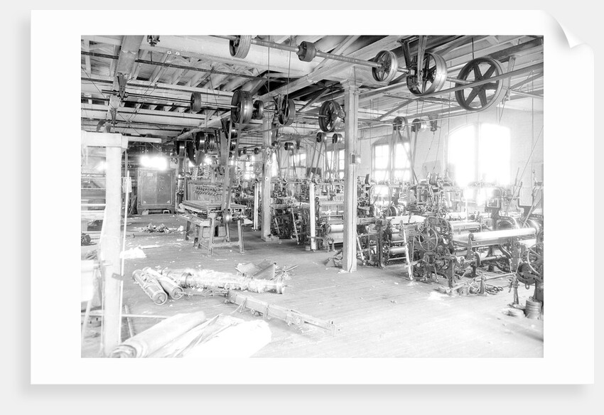 Paterson, New Jersey - Textiles. Two views of an idle petty shop. Taken in the Barnet Mills, June 1937 by Lewis Hine