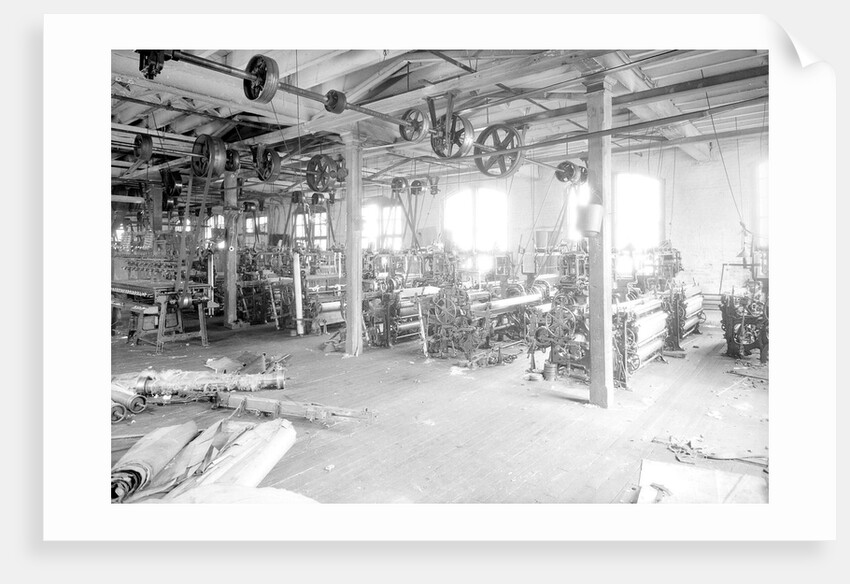 Paterson, New Jersey - Textiles. Two views of an idle petty shop. Taken in the Barnet Mills, June 1937 by Lewis Hine