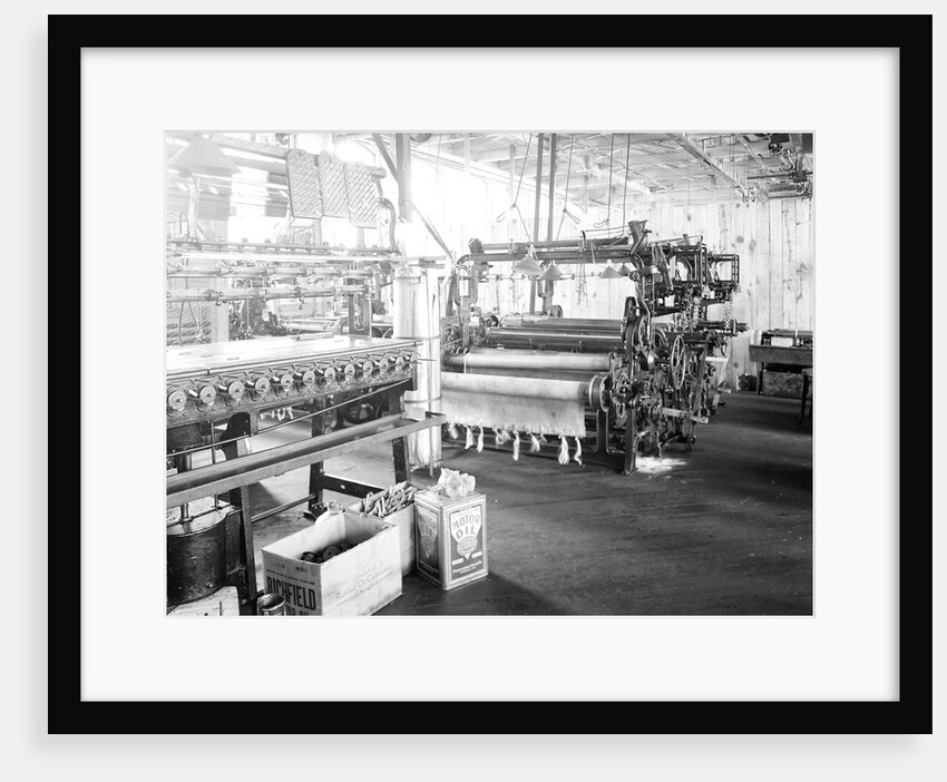 Paterson, New Jersey - Textiles. Idle quilling machines and looms in a cockroach shop, March 1937 by Lewis Hine