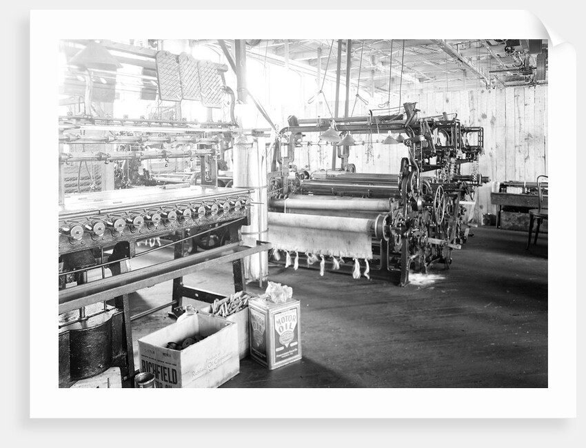 Paterson, New Jersey - Textiles. Idle quilling machines and looms in a cockroach shop, March 1937 by Lewis Hine