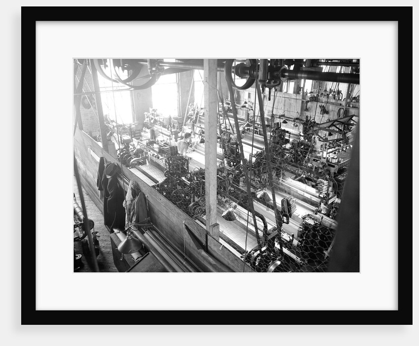 Paterson, New Jersey - Textiles. Idle quilling machines and looms in a cockroach shop, March 1937 by Lewis Hine