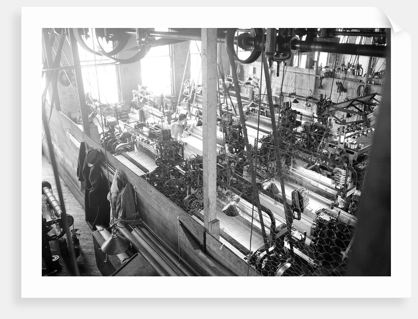 Paterson, New Jersey - Textiles. Idle quilling machines and looms in a cockroach shop, March 1937 by Lewis Hine