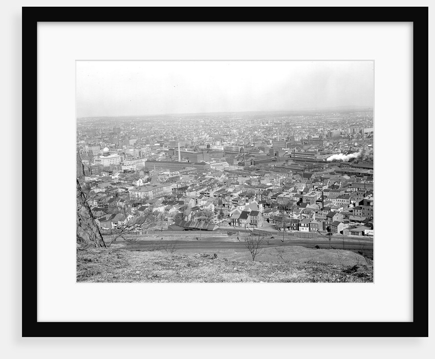 Paterson, New Jersey - Textiles. Birds-eye-view of Paterson from Garrett Mt. Park, March 1937 by Lewis Hine