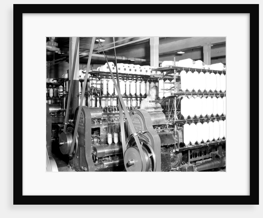 Millville, New Jersey - Textiles. Millville Manufacturing Co. Man in between machines, 1936 by Lewis Hine