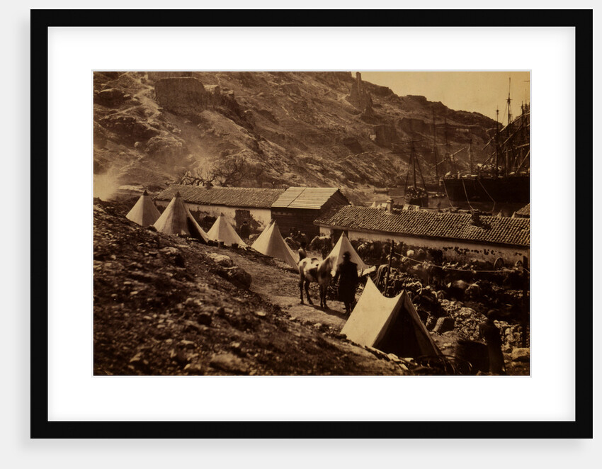 The old Genoese Castle at Balaklava, from above the castle pier, Crimean War by Roger Fenton