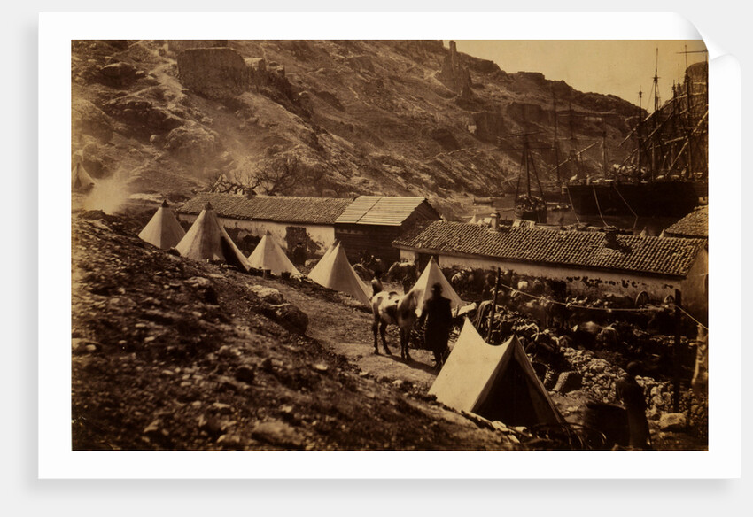The old Genoese Castle at Balaklava, from above the castle pier, Crimean War by Roger Fenton