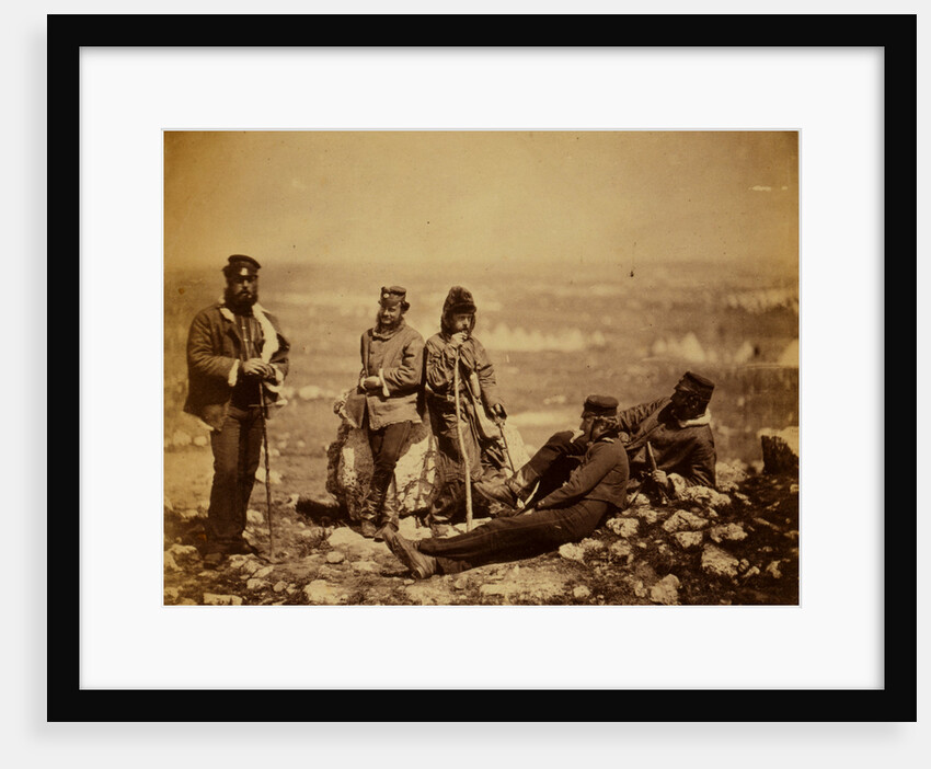 Officers of the 89th Regiment at Cathcart's Hill, in winter dress by Roger Fenton