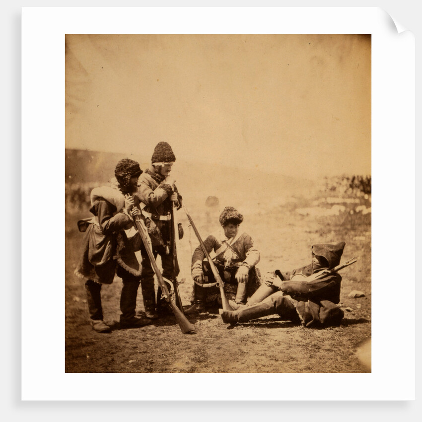 Men of the 77th Regiment in winter costume, Crimean War by Roger Fenton