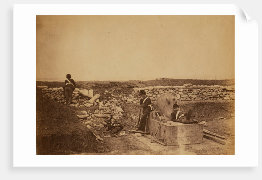 Quiet day in the Mortar Battery, Crimean War by Roger Fenton