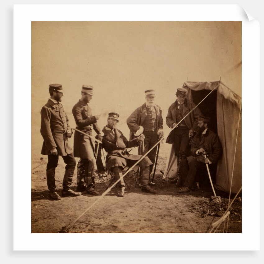 Brigadier McPherson & officers of the 4th Division Captain Higham by Roger Fenton