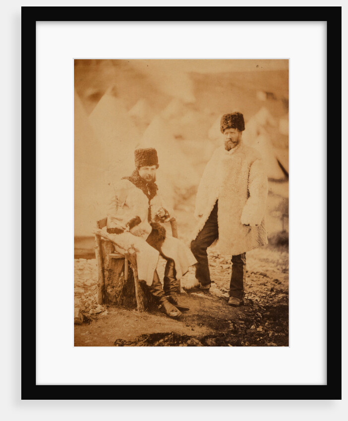 Captain Brown, 4th Light Dragoons & servant, winter dress, Crimean War by Roger Fenton