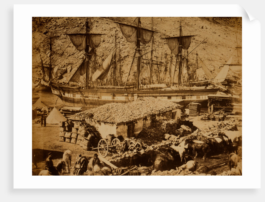 Balaklava harbour, the cattle pier, Crimean War by Roger Fenton