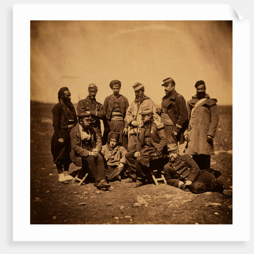General Cissé, with officers & soldiers of General Bosquet's Division, Crimean War by Roger Fenton