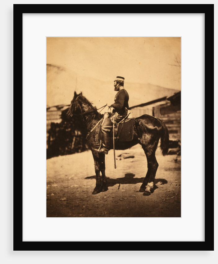 Quartermaster Hill, 4th Light Dragoons, the horse taken immediately after the winter season, Crimean War by Roger Fenton