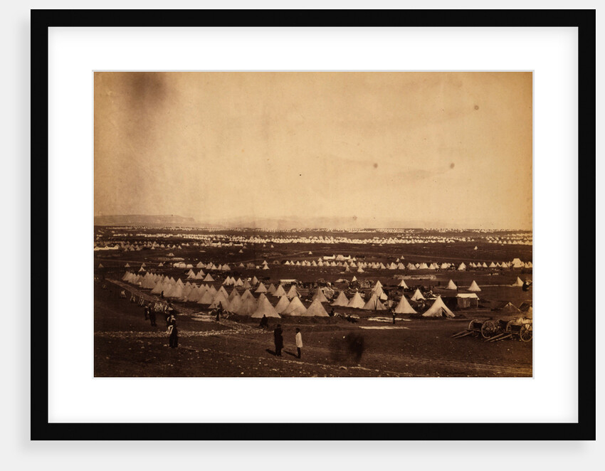 Looking towards Mackenzie's Heights, tents of the 33rd Regiment in the foreground, Crimean War by Roger Fenton