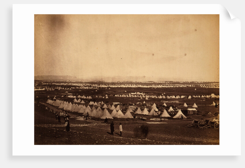 Looking towards Mackenzie's Heights, tents of the 33rd Regiment in the foreground, Crimean War by Roger Fenton