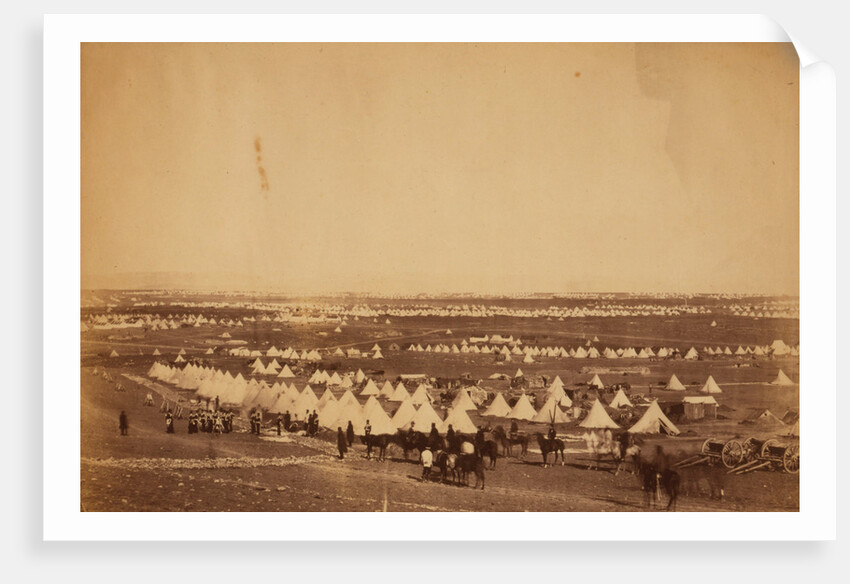 Looking towards Mackenzie's Heights, tents of the 33rd Regiment in the foreground, Crimean War by Roger Fenton