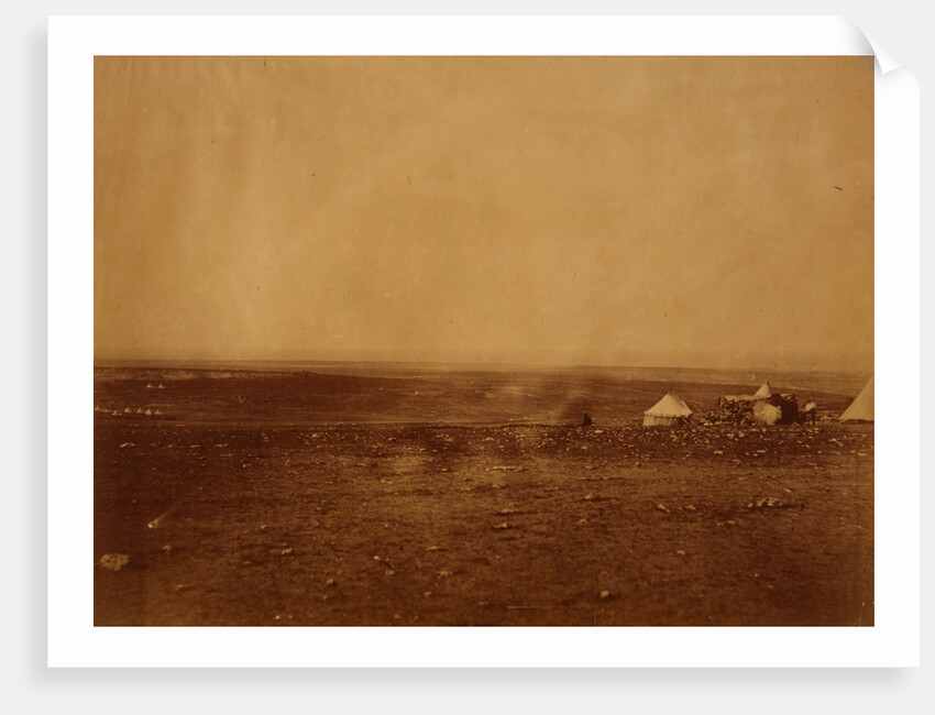 French left attack, Kamiesch in the distance - tents of Sir John Campbell in the foreground, Crimean War by Roger Fenton