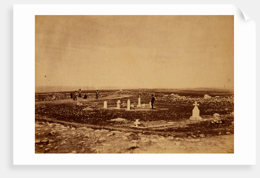 The cemetery Cathcart's Hill - the Picquet House, Victoria Redoubt and the Redoubt des Anglais in the distance, Crimean War by Roger Fenton