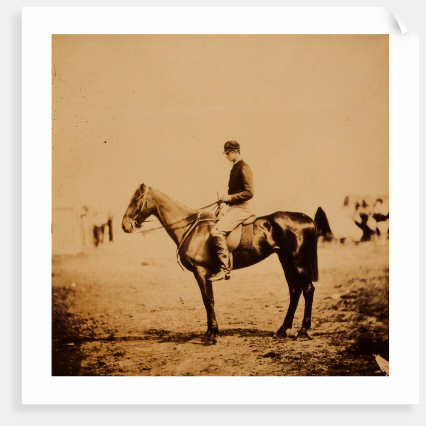 Captain Morgan, Rifle Corps, A.D.C. to General Bernard, on Coxcomb the winner of the Crimean races by Roger Fenton