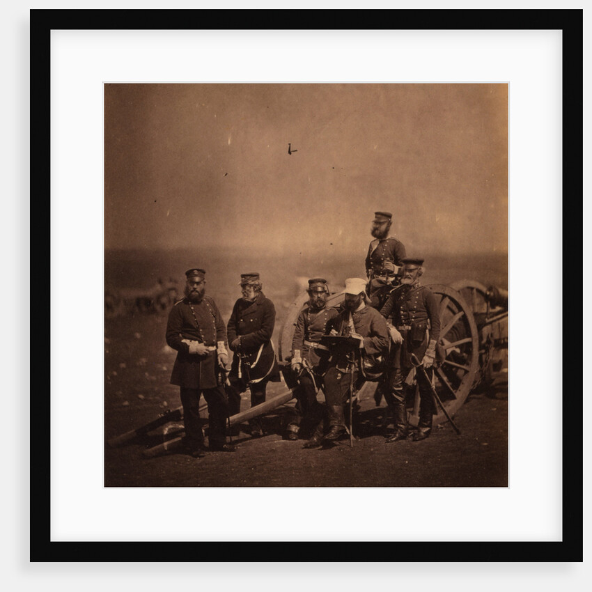 Captain Barlow, Captain Trevor, Captain Hall, Captain Dwyer, Major Budd, Captain Hammersley, 14th Regiment, Crimean War by Roger Fenton
