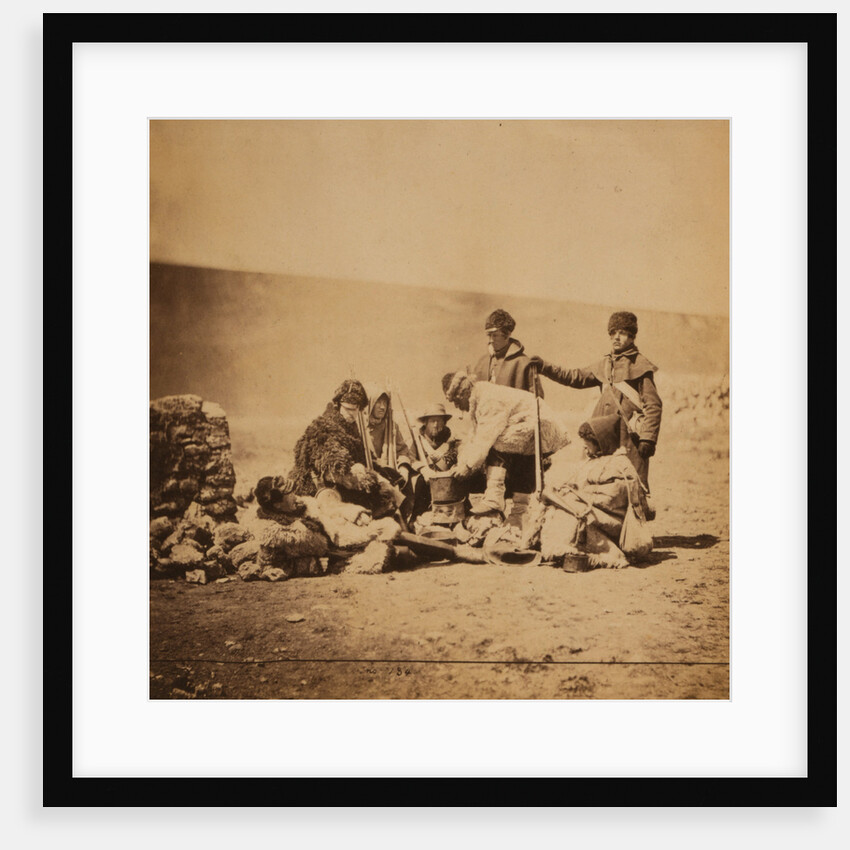 Group of the 47th Regiment, winter dress, ready for the trenches, Crimean War by Roger Fenton