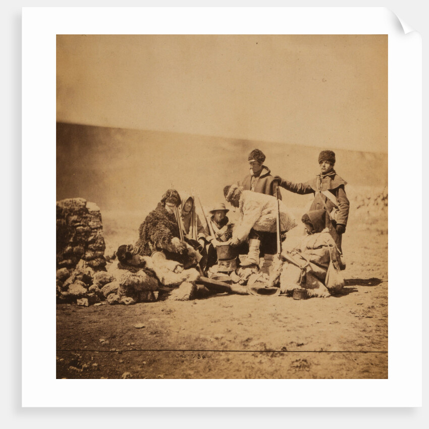 Group of the 47th Regiment, winter dress, ready for the trenches, Crimean War by Roger Fenton