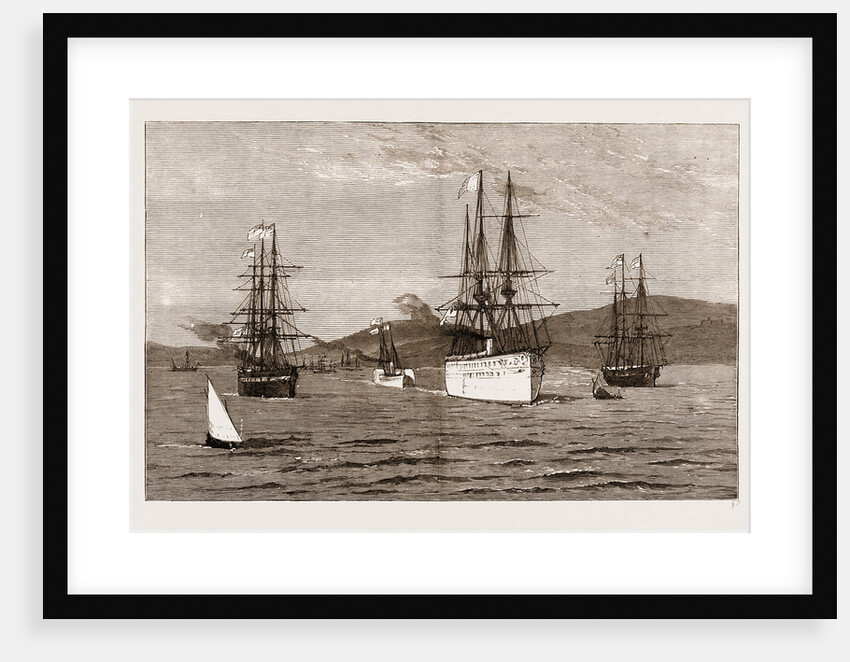 The Royal Visit To India: The serapis With The Prince Of Wales On Board Leaving Bombay Harbour, 1876 by Anonymous