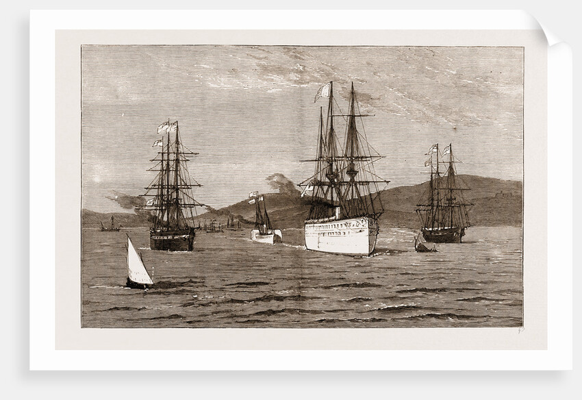 The Royal Visit To India: The serapis With The Prince Of Wales On Board Leaving Bombay Harbour, 1876 by Anonymous