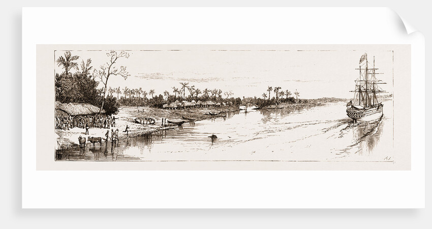 The Prince Of Wales In India, 1876: Going Up The Hooghly: Villagers Of Oolsokerria Turning Out To Salute The Prince by Anonymous