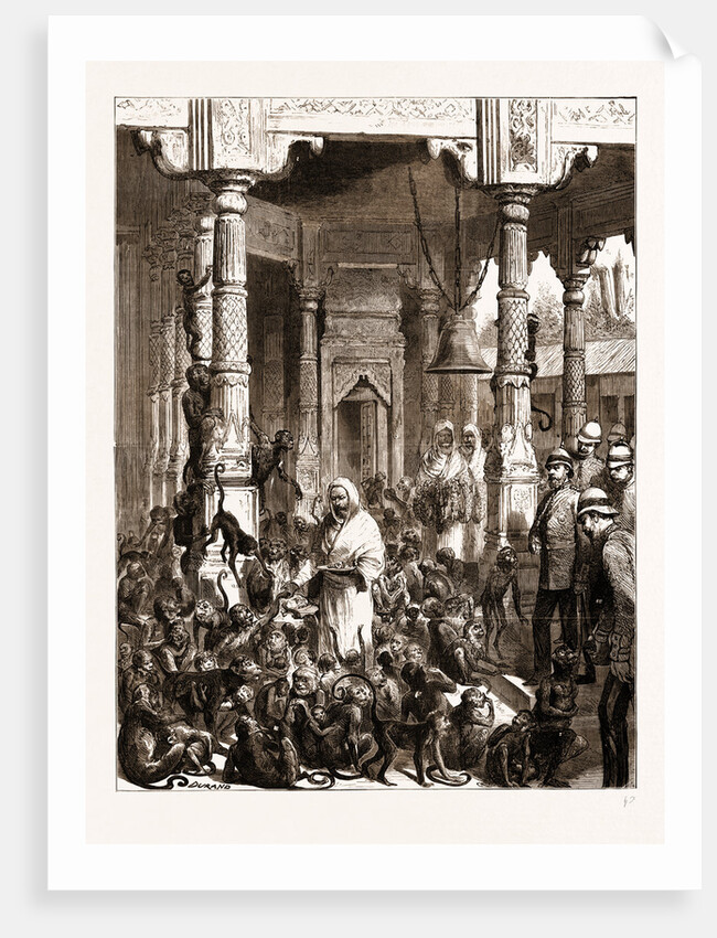 The Prince Of Wales Visiting The Monkey Temple, Benares by Anonymous