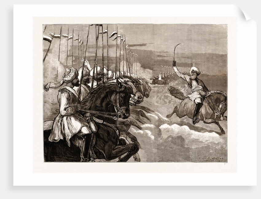 Grand Review Before The Prince Of Wales At Delhi, India: Charge Of Native Cavalry by Anonymous