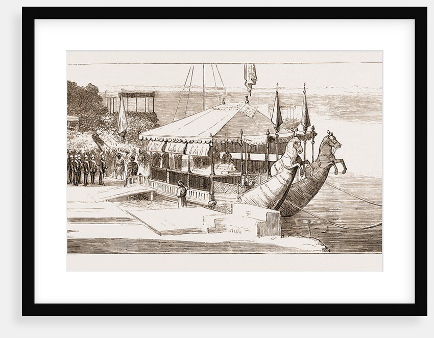 The Prince Of Wales Embarking In The State Barge To Visit The Rajah Of Benares, India by Anonymous
