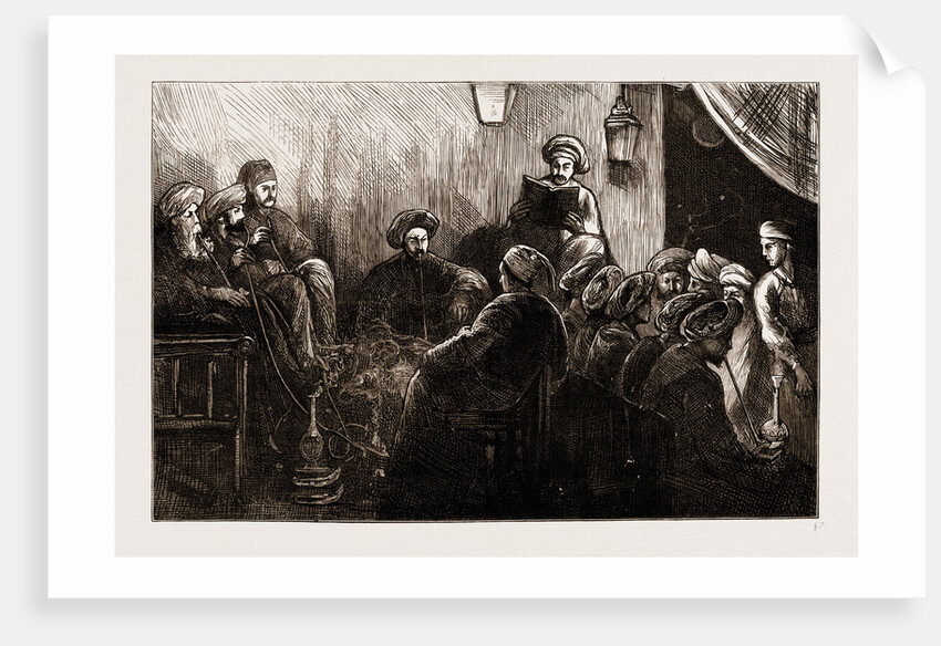 Reading A Story Outside A Cafe, Cairo by Anonymous