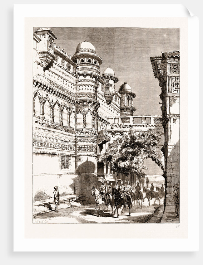 The Prince Of Wales Visiting The Fort At Gwalior, India by Anonymous