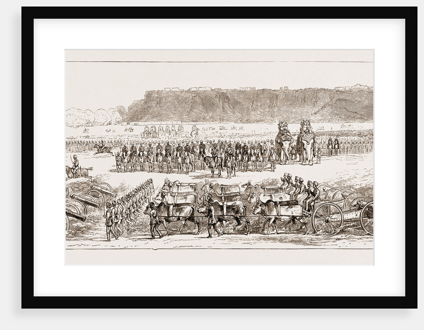 Review Before The Prince Of Wales At Gwalior: The Heavy Battery Passing, India by Anonymous