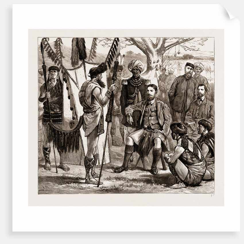 The Late Captain J. Butler (since Assassinated By The Nagas) Receiving A Deputation Of Native Chiefs, 1876 by Anonymous