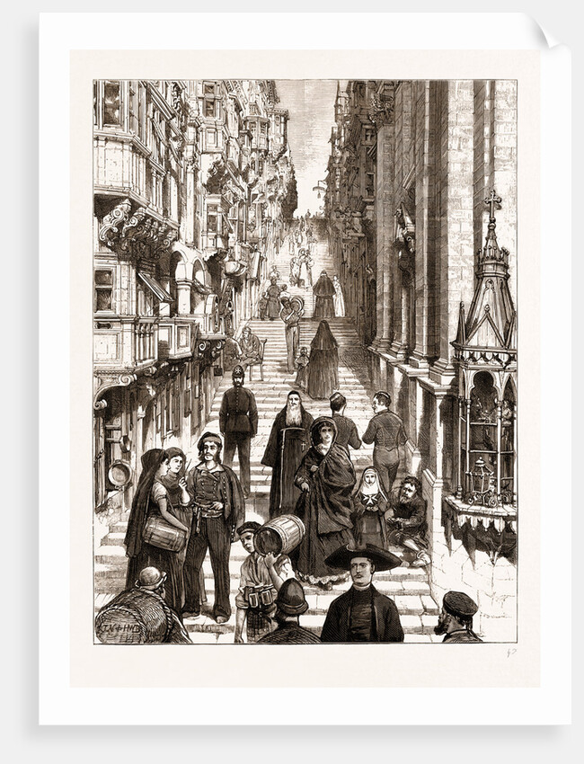 The Strada San Giovanni, 1876; those Cursed Streets Of Stairs by Anonymous