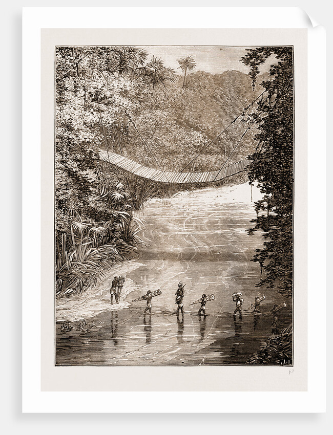 Suspension Bridge Over The Lulindi, Africa by Anonymous