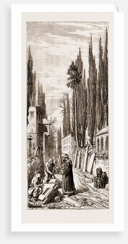 Making Tombstones At The Entrance To The Turkish Cemetery At Scutari by Anonymous