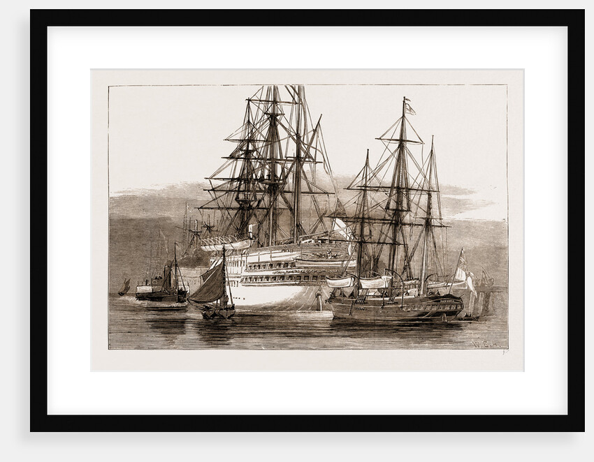 The Arctic Expedition: The Yacht pandora Lying Under The Stern Of The serapis In Portsmouth Harbour, UK by Anonymous