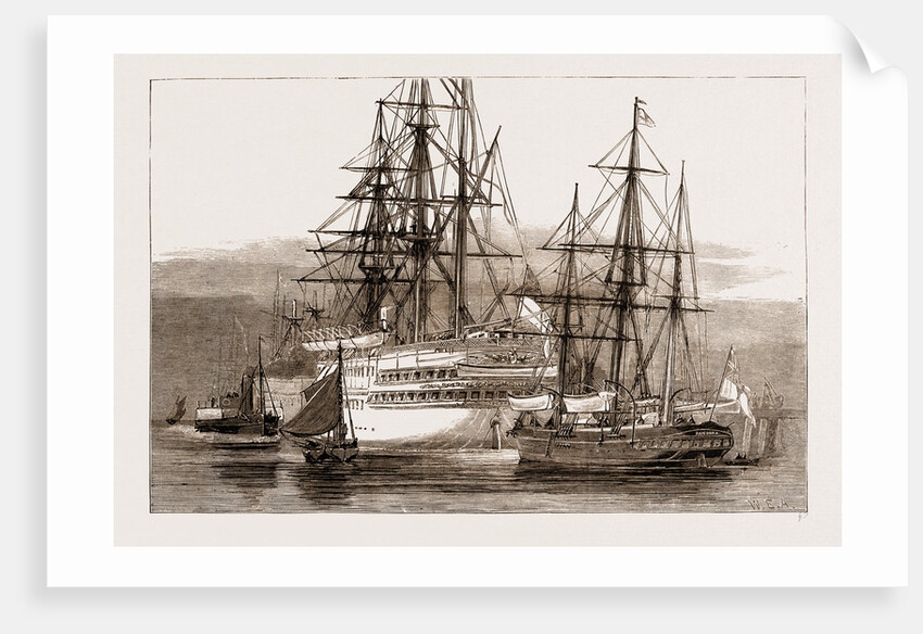 The Arctic Expedition: The Yacht pandora Lying Under The Stern Of The serapis In Portsmouth Harbour, UK by Anonymous