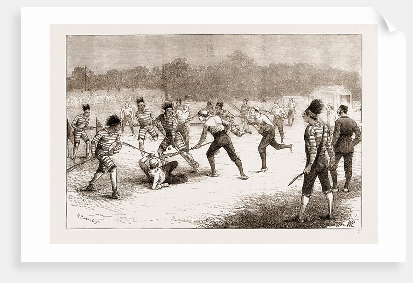 The Game Of lacrosse, Mêlée Between Canadians And Iroquois Indians At Belfast by Anonymous
