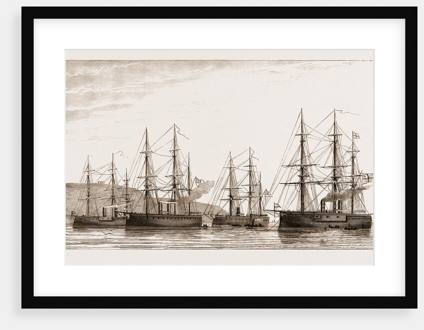 The German Ironclad Fleet In Plymouth Sound, UK by Anonymous