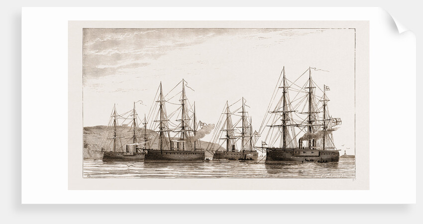 The German Ironclad Fleet In Plymouth Sound, UK by Anonymous