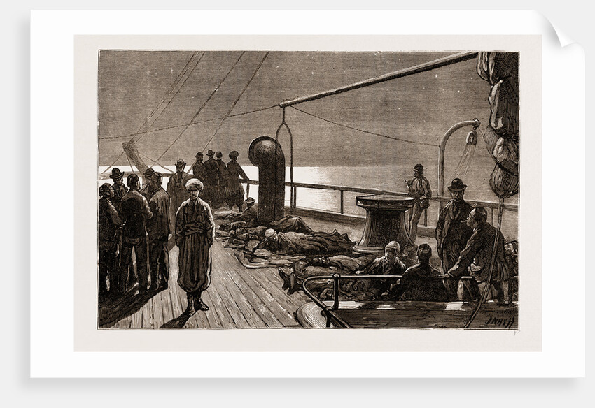 Deck Passengers: A Moonlight Sketch On The Forecastle, 1876 by Anonymous