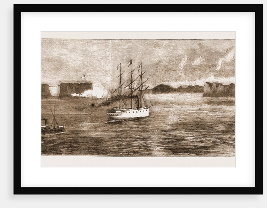 The Golden Gate, San Francisco: H.M.S. Comus Leaving The Harbour Accompanied By General Mcdowell: The Fort Saluting by Anonymous