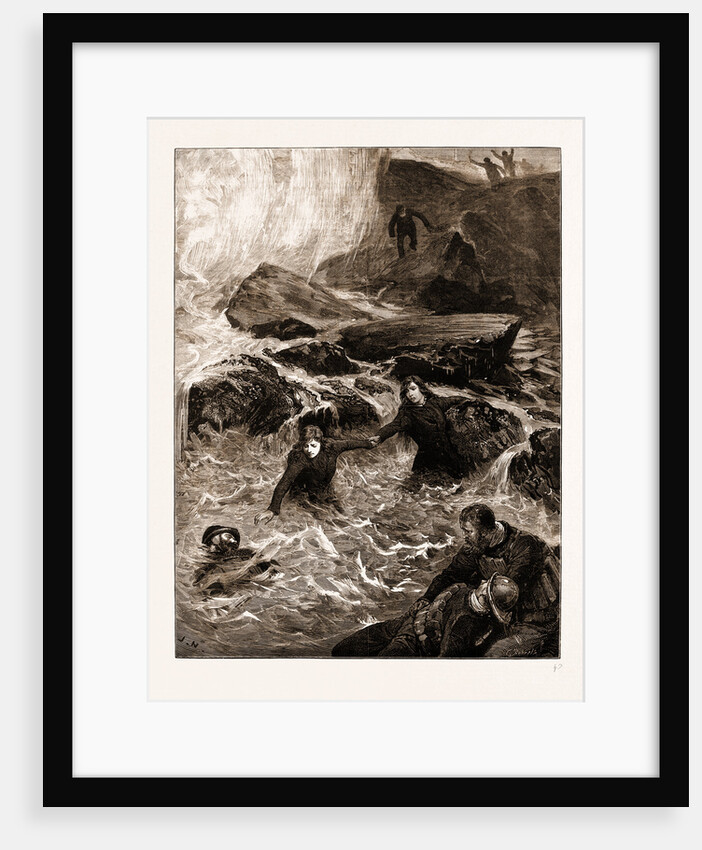 The Gallant Rescue By Mrs. Wright And Miss Jessie Ace Of Men Of The Mumbles Lifeboat, At Mumbles Head by Anonymous