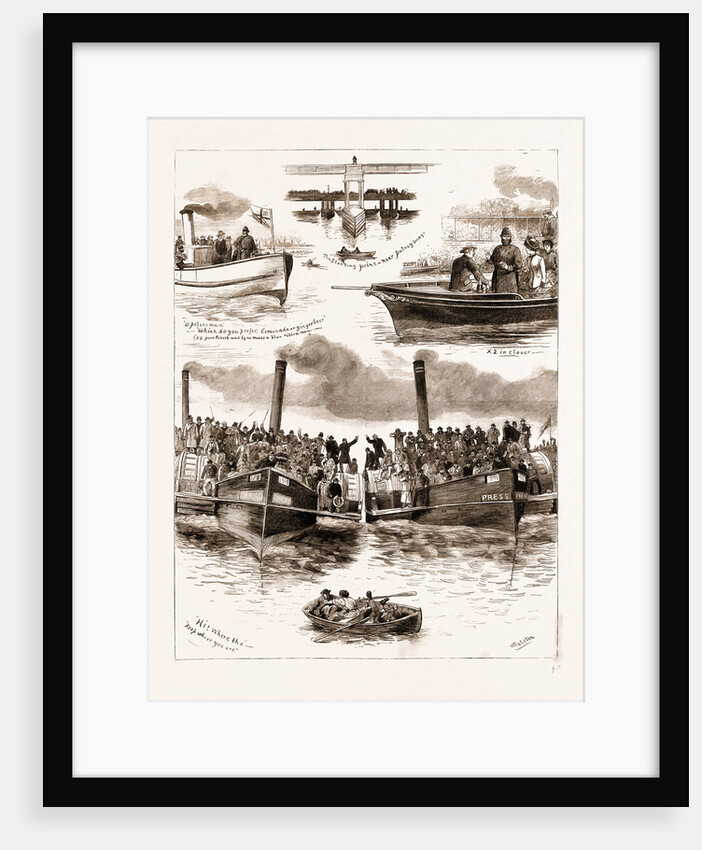 The Oxford And Cambridge Boat Race, Putney Bridge by Anonymous